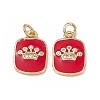 Brass Micro Pave Cubic Zirconia Enamel Pendants KK-E068-VB149-2-2