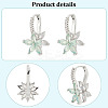 2 Pairs 2 Colors Cubic Zirconia Flower Hoop Earrings EJEW-FI0001-23-3