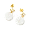 Brass Micro Pave Cubic Zirconia Stud Dangle Earrings for Women EJEW-JE07280-5