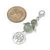 Angel Natural Green Aventurine Beads & Alloy Tree Pendant Decorations HJEW-JM03075-5