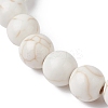 Natural Howlite & Synthetic Turquoise Dolphin Beaded Stretch Bracelets BJEW-JB09826-02-4