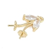 Rack Plating Brass with Cubic Zirconia Pendants KK-Q018-04G-2