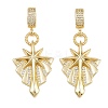 Brass Micro Pave Clear Cubic Zirconia Star Pendants KK-C132-29G-1