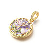 Brass Micro Pave Cubic Zirconia & Enamel Pendants KK-R222-11G-04-2
