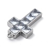 304 Stainless Steel Micro Pave Cubic Zirconia Pendants STAS-Z121-48P-2