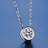 Anti-Tarnish Rhodium Plated 925 Sterling Silver Pave Crystal Moissanite Rhinestone Flat Round Multi-Strand Links STER-U003-05P-4