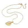304 Stainless Steel Micro Pave Clear Cubic Zirconia Pendant Necklaces for Women NJEW-Z103-01G-03-4