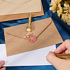 1Pc Golden Tone Brass Wax Seal Stamp Heads with Bamboo Stick Shaped Handles STAM-CP0001-05O-3