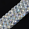 Electroplate Transparent Glass Beads Strands EGLA-N002-13-B06-1