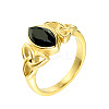 Horse Eye & Knot 304 Stainless Steel with Cubic Zirconia Finger Rings FS-WG8EA45-08-2