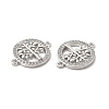 Brass Micro Pave Clear Cubic Zirconia Connector Charms KK-E068-VB335-3