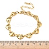 304 Stainless Steel Heart Link Chian Bracelets for Women BJEW-B158-06G-5