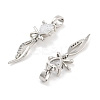 Brass with Clear Cubic Zirconia Pendants KK-P271-26P-2