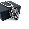 Vintage 304 Stainless Steel Lion Head Pendant Necklaces for Men Women OG9311-2