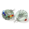 Chakra Natural Green Aventurine Flat Round Pendants G-Z033-06P-02-1