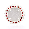 Adjustable Alloy & Iron & Rhinestone Bezel Cup Ring Base with Rotatable Tray MAK-T012-15S-2