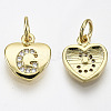 Brass Micro Pave Clear Cubic Zirconia Charms LS-KK-N227-34G-NF-1