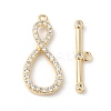 Brass Micro Pave Clear Cubic Zirconia Toggle Clasps KK-P234-66G-1