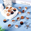 Opaque Resin & Walnut Wood Flat Round Stud Earrings MAK-TA0001-18C-5