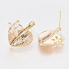 Brass Stud Earring Findings KK-K230-39G-NF-2