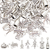 70Pcs 7 Styles Tibetan Style Alloy Pendants FIND-SC0009-70-1