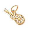 304 Stainless Steel Micro Pave Clear Cubic Zirconia Charms CU-CBAB6EC-21G-1