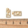 Brass Micro Pave Clear Cubic Zirconia Pendants KK-Q031-32G-01-3