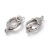 Brass Micro Pave Clear Cubic Zirconia Lobster Claw Clasps KK-C100-43G-6