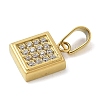 Ion Plating(IP) 304 Stainless Steel Micro Pave Cubic Zirconia Pendants STAS-Z107-02G-06-2