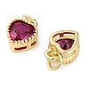 Real 18K Gold Plated Brass Inlaid Cubic Zirconia Charms ZIRC-L100-074G-06-2