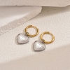201 Stainless Steel Heart with Word Hoop Earrings AA7746-3-1