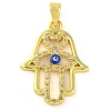 Brass Micro Pave Clear Cubic Zirconia Pendants KK-S401-01G-1