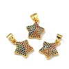 Brass Micro Pave Cubic Zirconia Pendants KK-A163-02G-E-2