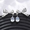 304 Stainless Steel Rhinestone Stud Earrings EJEW-Z098-09P-2