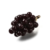 Grape Brass Acrylic Pendants OACR-R006-05G-04-2