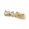 Brass Clear Cubic Zirconia Connector Charms KK-G490-10G-2