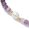 Natural Mixed Gemstone Cube Beads Stretch Bracelets for Women BJEW-JB13179-5