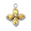 304 Stainless Steel Micro Pave Cubic Zirconia Pendants STAS-U042-06P-04-1