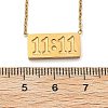 304 Stainless Steel 11:11 Number Rectangle Pendant Necklace with Cable Chains for Women NJEW-NH0001-04G-5