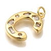 Brass Micro Pave Clear Cubic Zirconia Pendants KK-G521-01G-C-2
