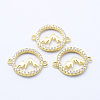 Brass Micro Pave Cubic Zirconia Links KK-P133-36G-NR-1