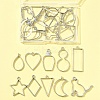 26Pcs 13 Styles Rack Plating Alloy Open Back Bezel Pendants FIND-FS0003-72-6