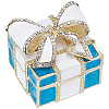 Square Bowknot Alloy Enamel with Crystal Rhinestone Jewelry Magnetic Storage Boxes CON-SP0001-32B-1