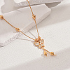 Fashionable Brass Pave Cubic Zirconia Butterfly Pendant Necklaces CT9950-7-1
