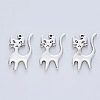 Tibetan Style Alloy Kitten Pendants TIBE-R316-067AS-RS-1