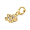 Christmas Brass Rhinestone Flower Pendant Decorations KK-H498-01G-05-2