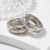 Clear Cubic Zirconia Star Hoop Earrings EJEW-C022-06P-01-1