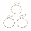 Glass & ABS Plastic Imitation Pearl Beads Link Bracelets BJEW-JB12572-03-1