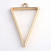 Rack Plating Alloy Triangle Open Back Bezel Pendants PALLOY-S047-09C-FF-2