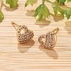 Brass Micro Pave Clear Cubic Zirconia Stud Earrings for Women EJEW-G428-25G-05-3